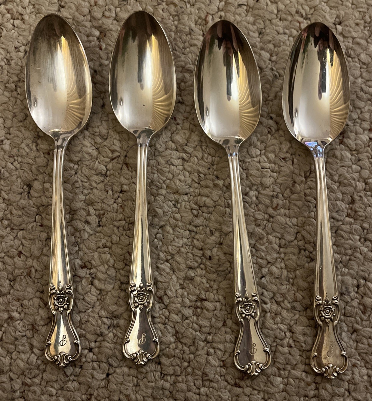 Old Company Plate Flatware Silverware 55 Pieces & Case/ Rose
