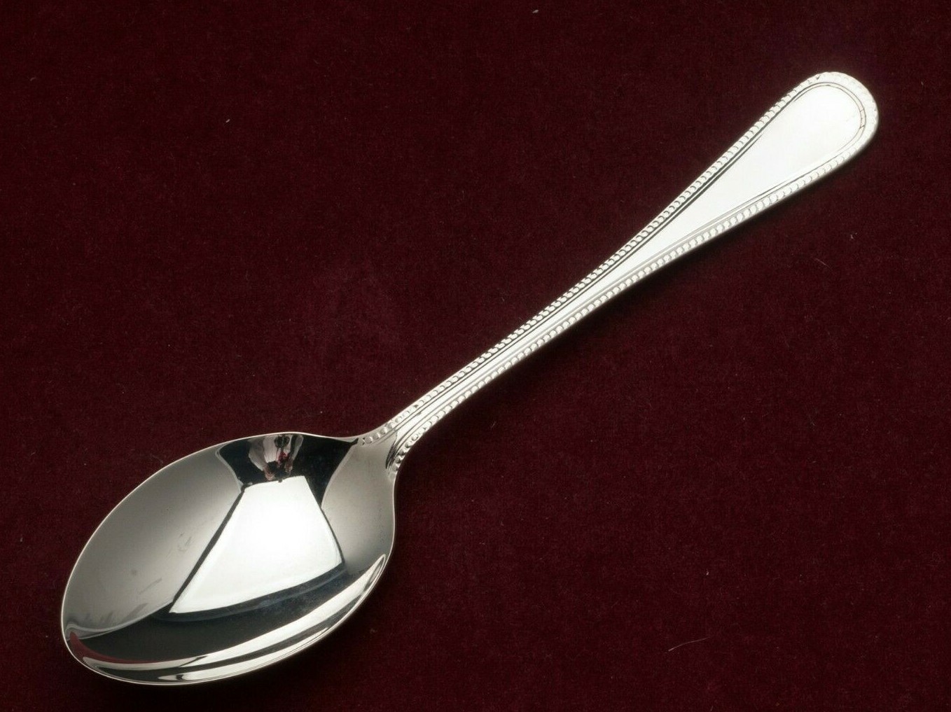 Bead by Carrs of England STERLING Silver Oval Soup Spoon 7 1/8″