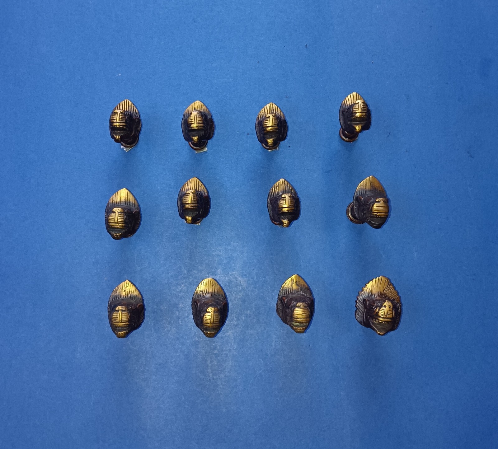 Tibet Lion Head Inspired Dresser Knobs Brass Drawer Pull Set of 12 Pieces GTX