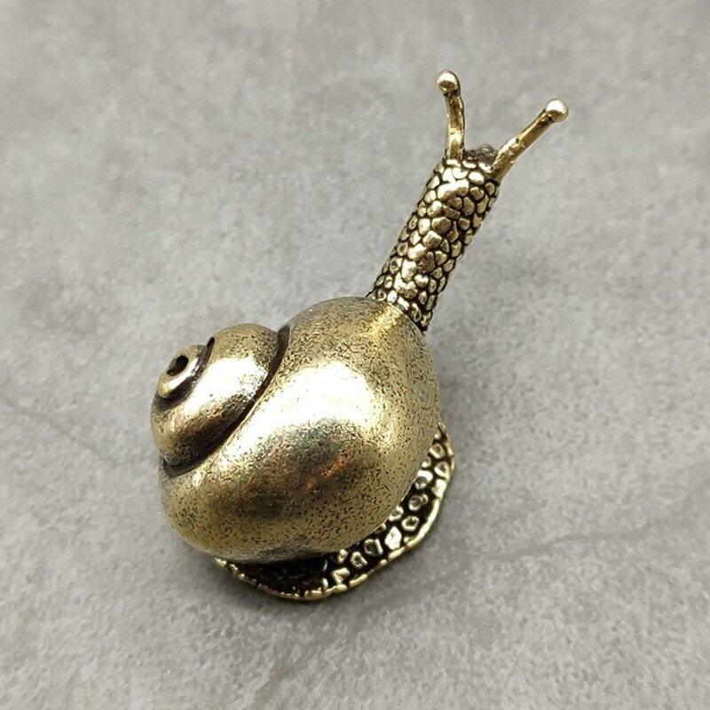 Solid Copper Snail Trinket Tea Pet Antique Bronze Model Figurines Decoration