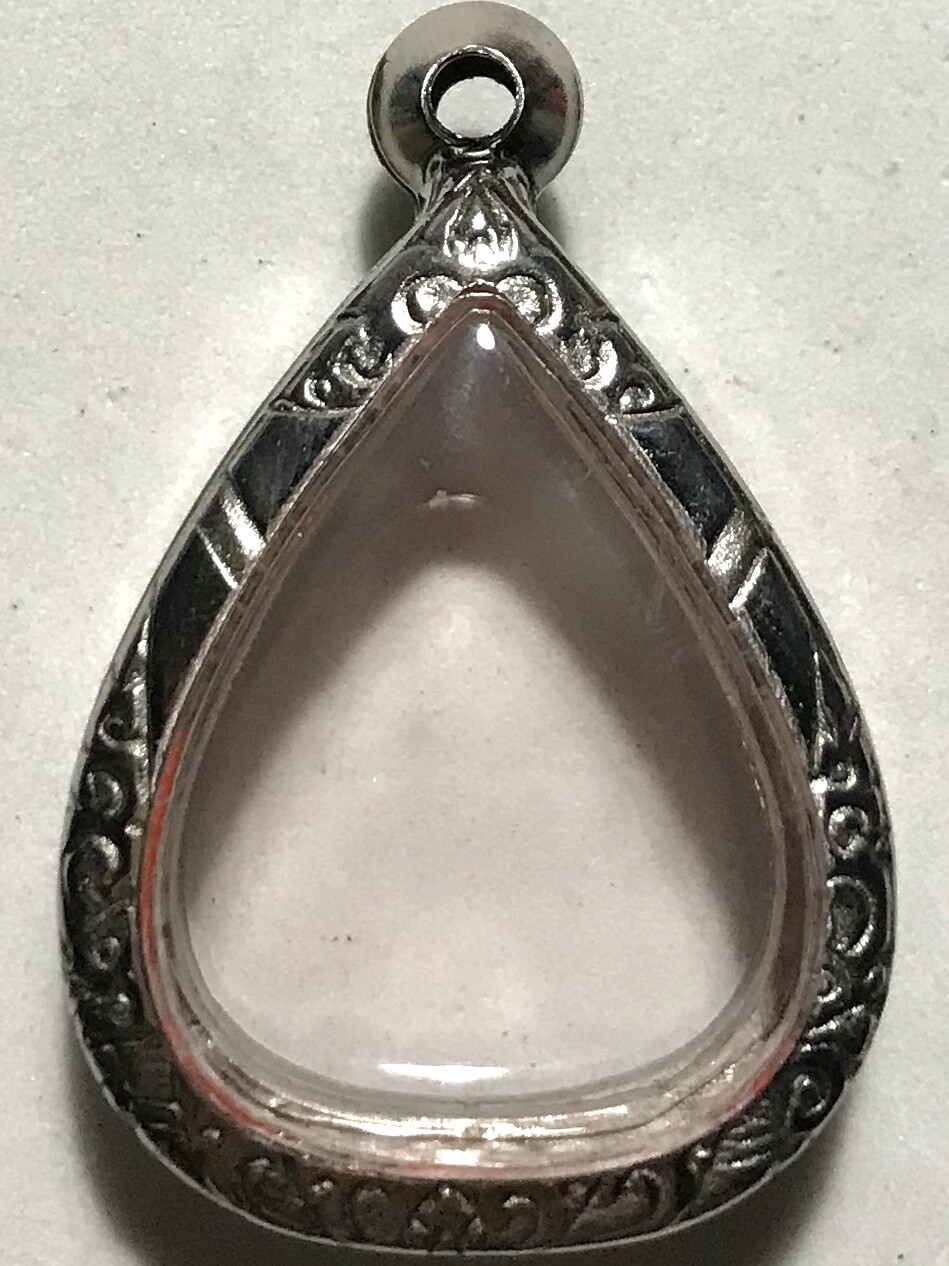 STAINLESS STEEL CASE/CASING AMULET PHRA LP THAI BUDDHA PENDANT C231 h3.2 w2.6 cm