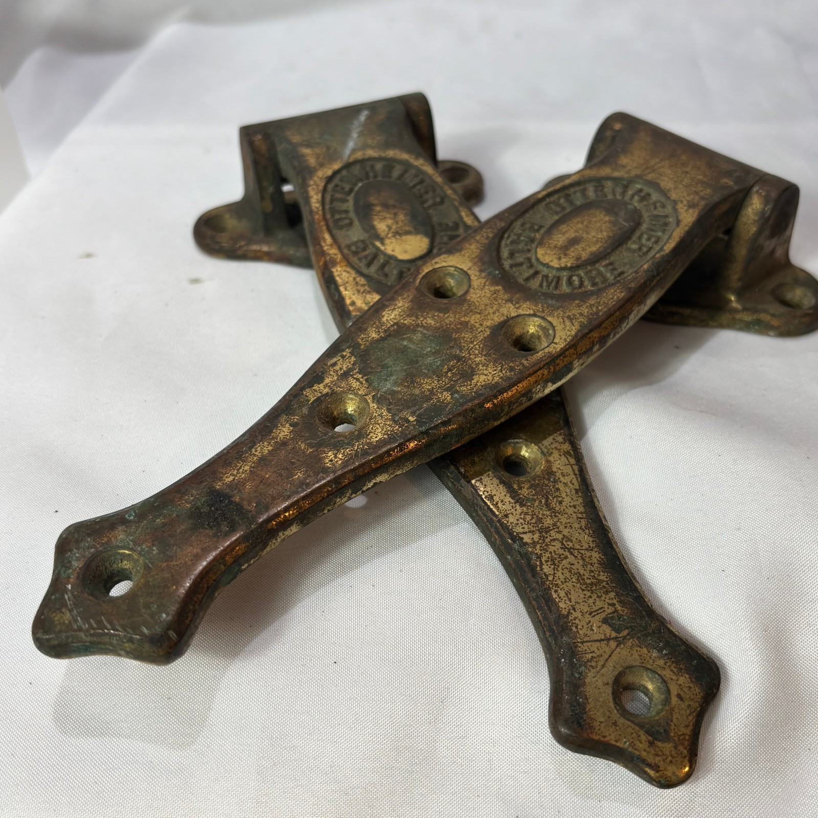 Antique Ottenheimer Baltimore Hinges Heavy Duty Brass For Ice Box Door 140-8-16
