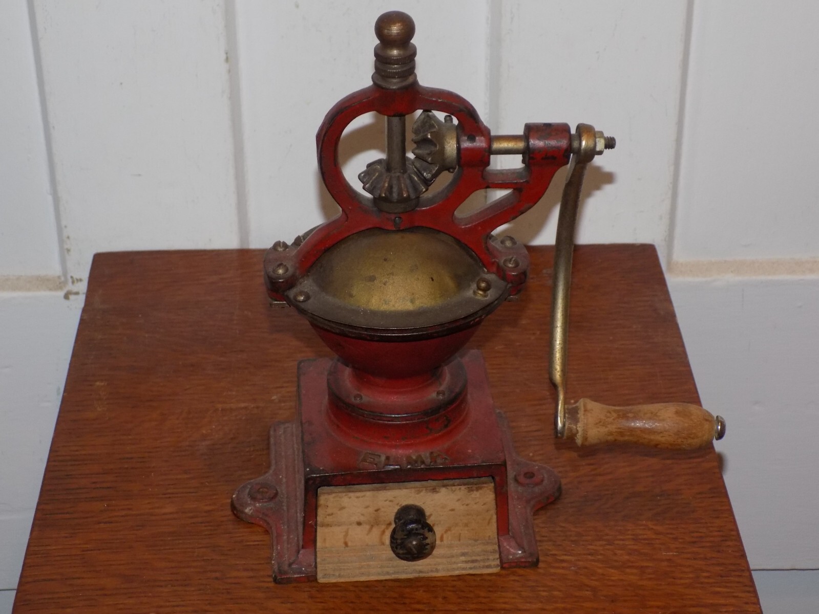 Vintage Elma Cast Iron Table Top Coffee Grinder
