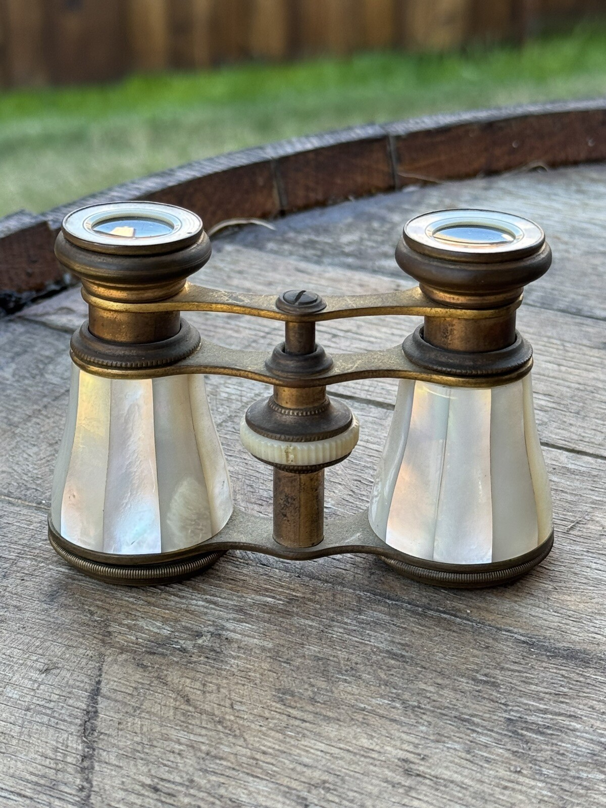 Antique Opera Binoculars/Glasses Mother-Of-Pearl Brass France