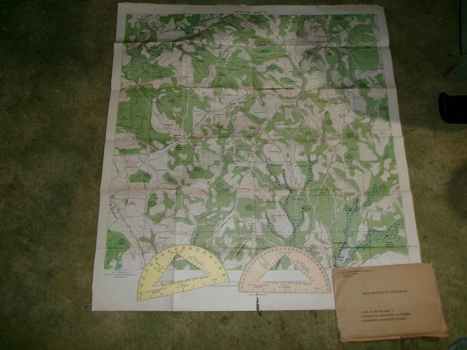 1935 U.S. MILITARY R.O.T.C. SPECIAL MAP A – 31″ X 33″ – TUB RH-7