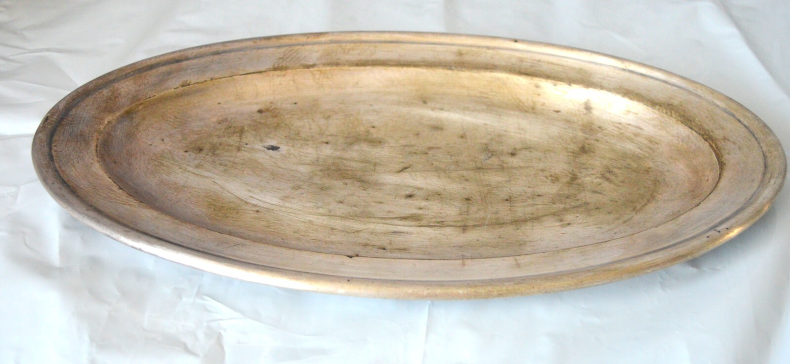 ANTIQUE WARSZAWA NORBLIN & Co SILVER PLATED BRASS OVAL TRAY POLAND CARIST BOWL