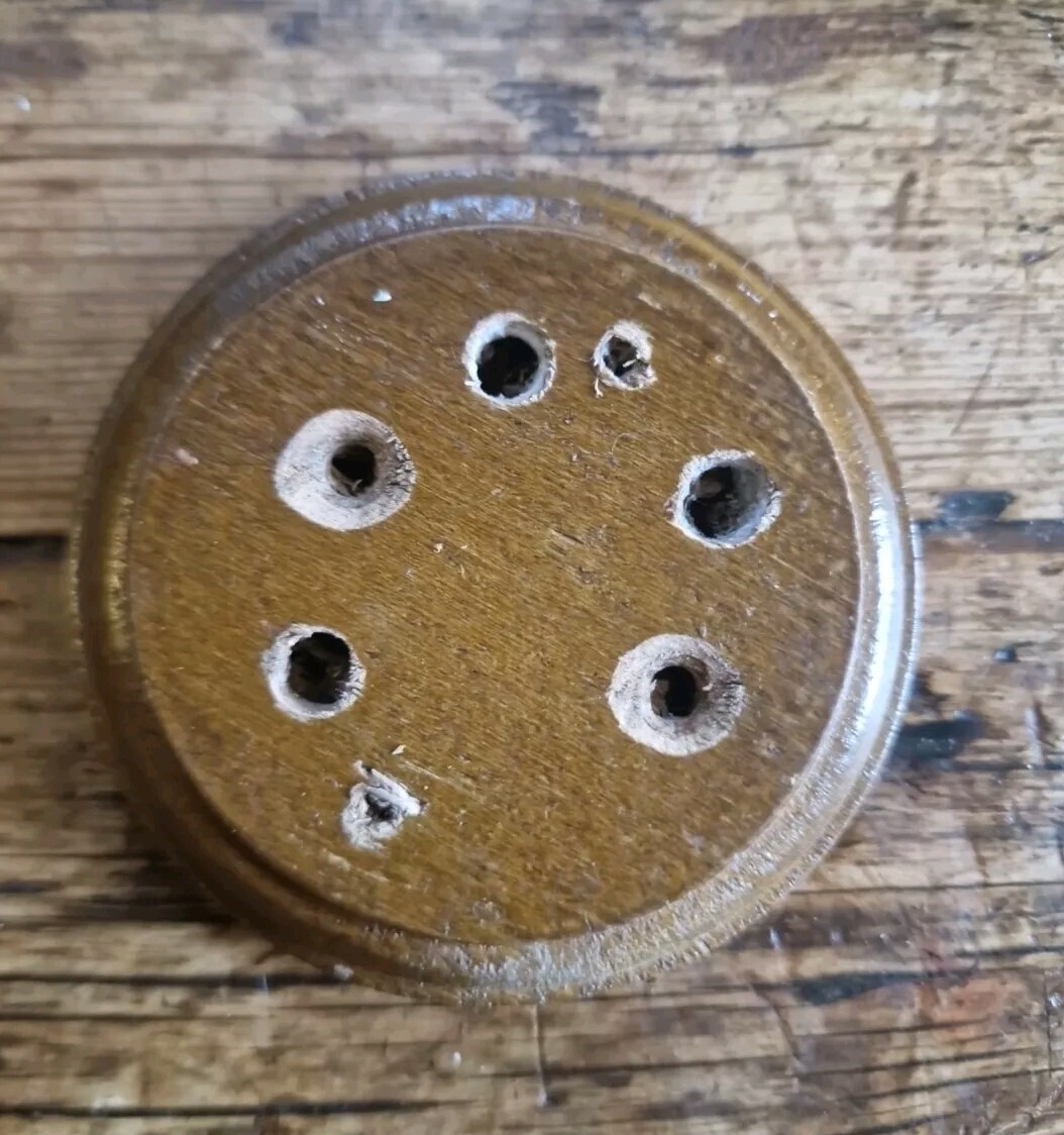 Crabtree Bakelite & China Dolly Switch, Beech Pattress. 1 Way. 1 of 2 Available.