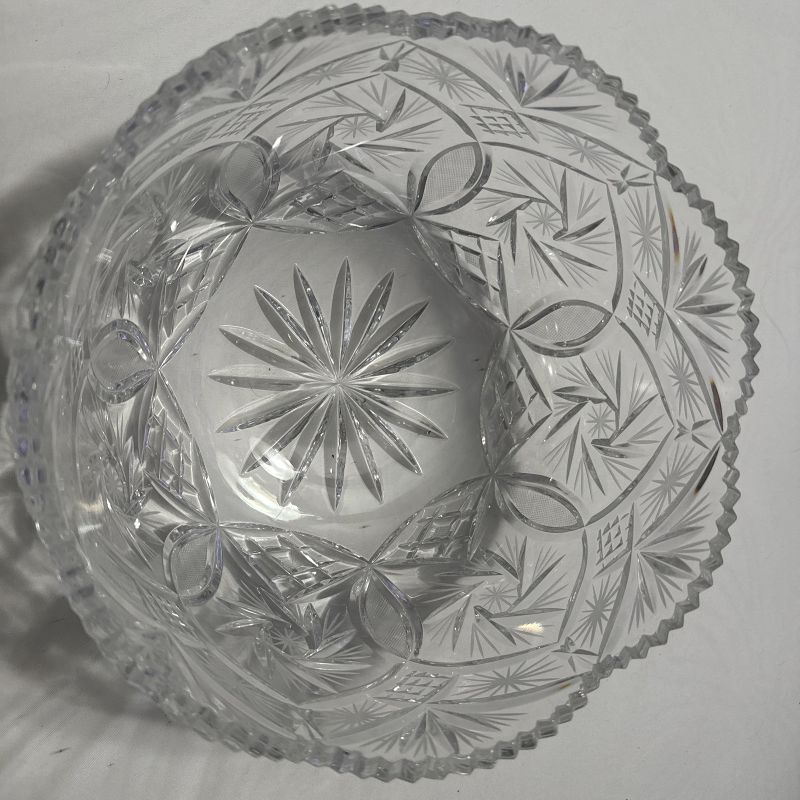 8.5 Inch Antique American Brilliant Cut HAWKES Bowl Stunning Sparkles Beautiful