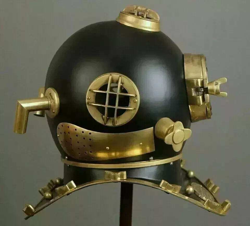 Antique Diving Divers Helmet Mark V Vintage Navy Us Sea Deep Scuba Helmet 18 In