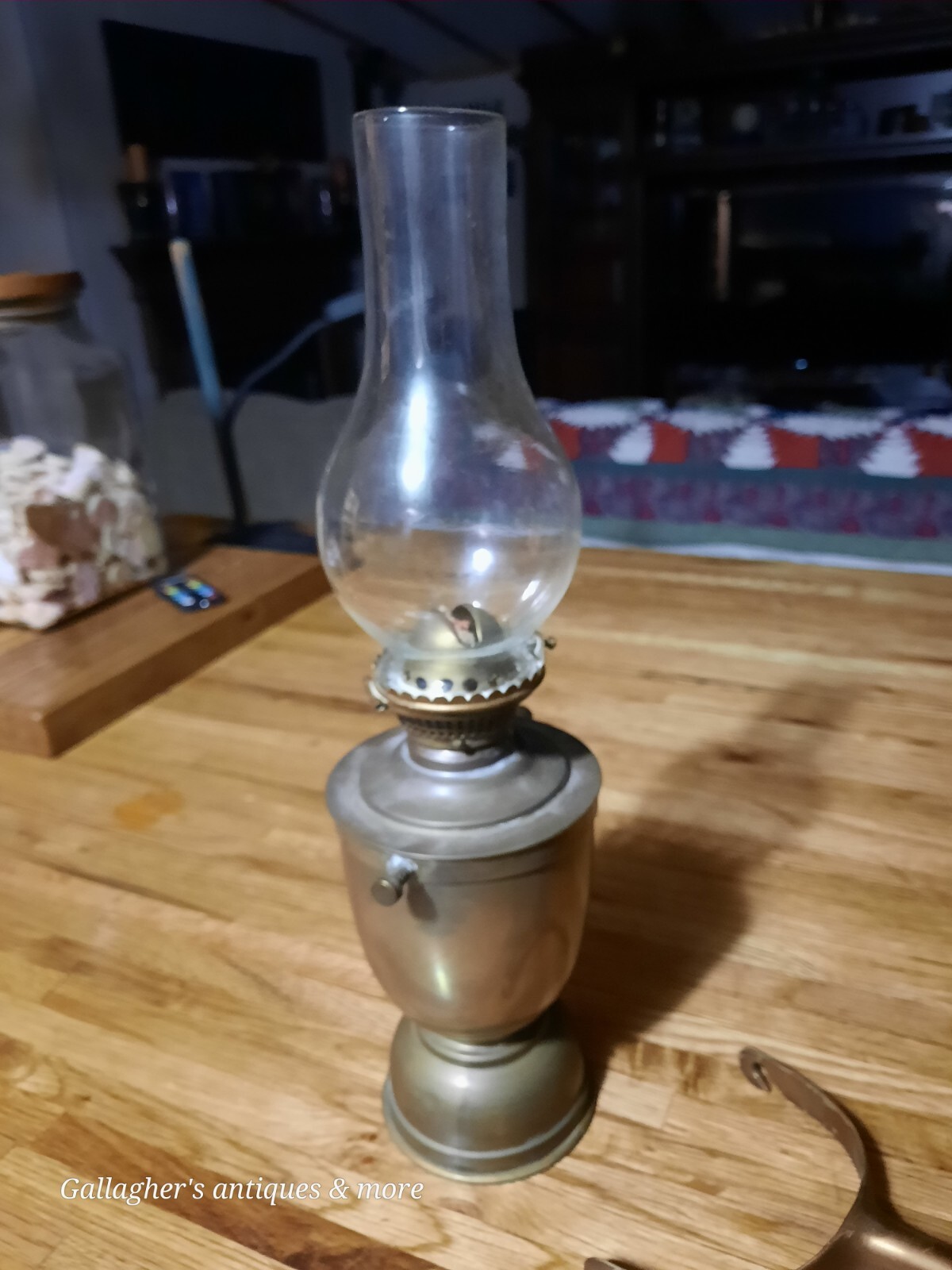 Vintage SHERWOODS Nautical Brass Weighted Gimbal Oil Lamp Birmingham England