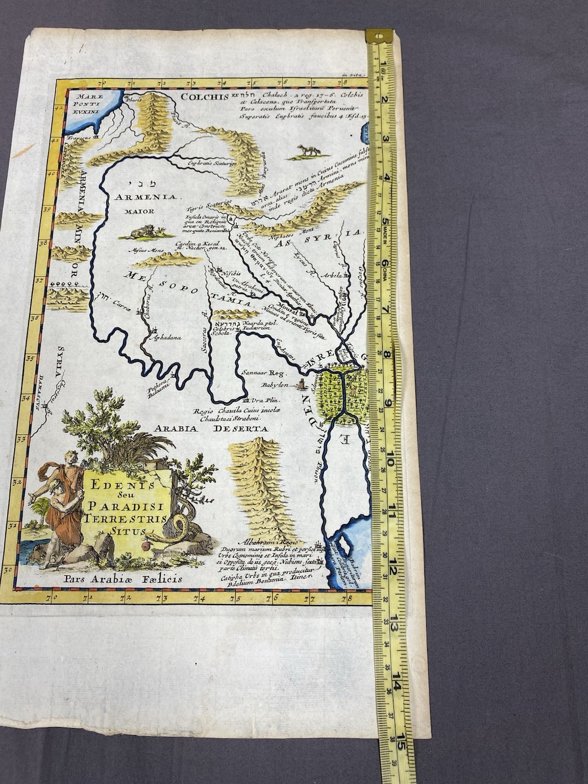 The Situation Of Eden 1712 Iraq, Garden Of Eden Samuel Bochart Antique Map