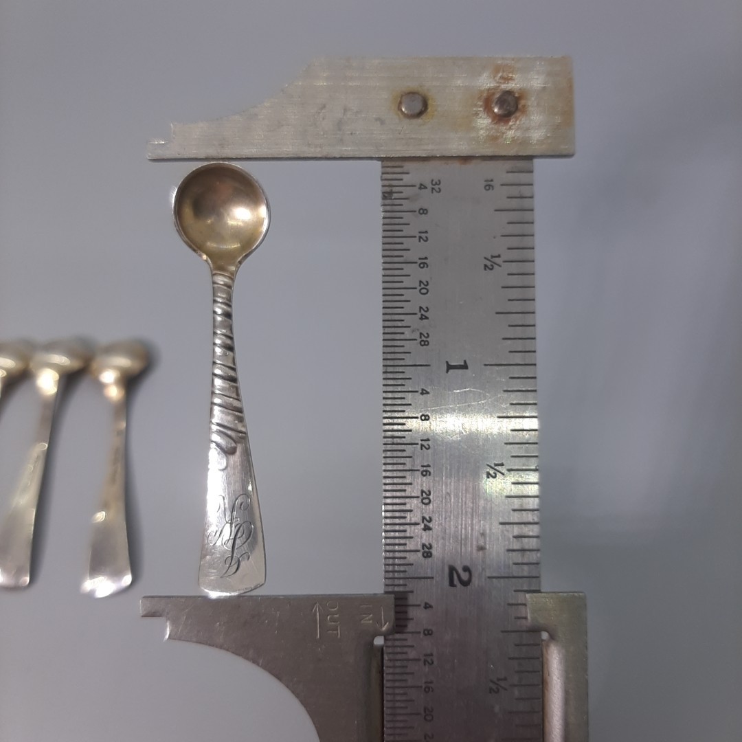 Sterling Salt Spoons Gorham Colonial Set Of 4 Late 1800s Monogrammed