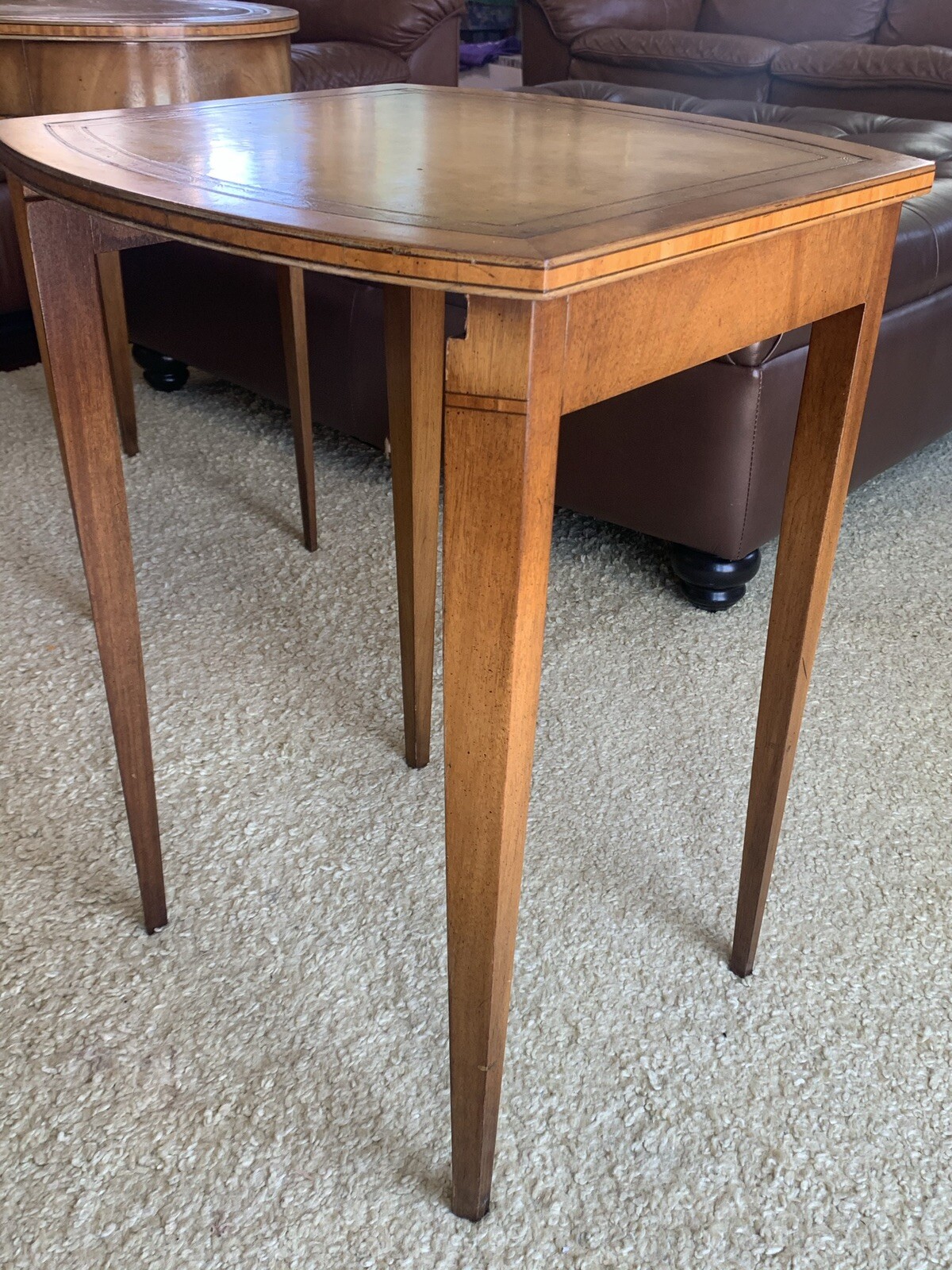 Stunning Weiman Heirloom Antique NESTING TABLES ~ 3 Gold Embossed End Tables