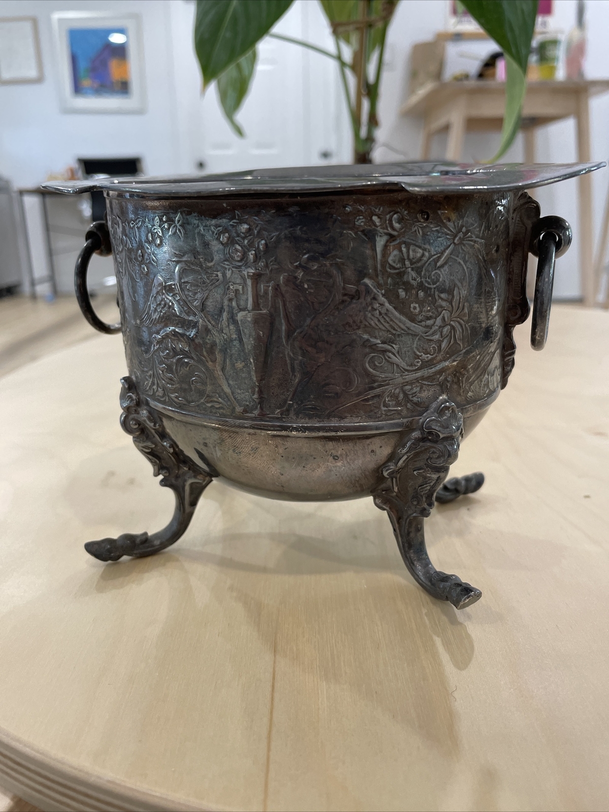Antique Wilcox Silver Plate Co. Footed Vessel Silverplated Bowl w/ Handles *Read