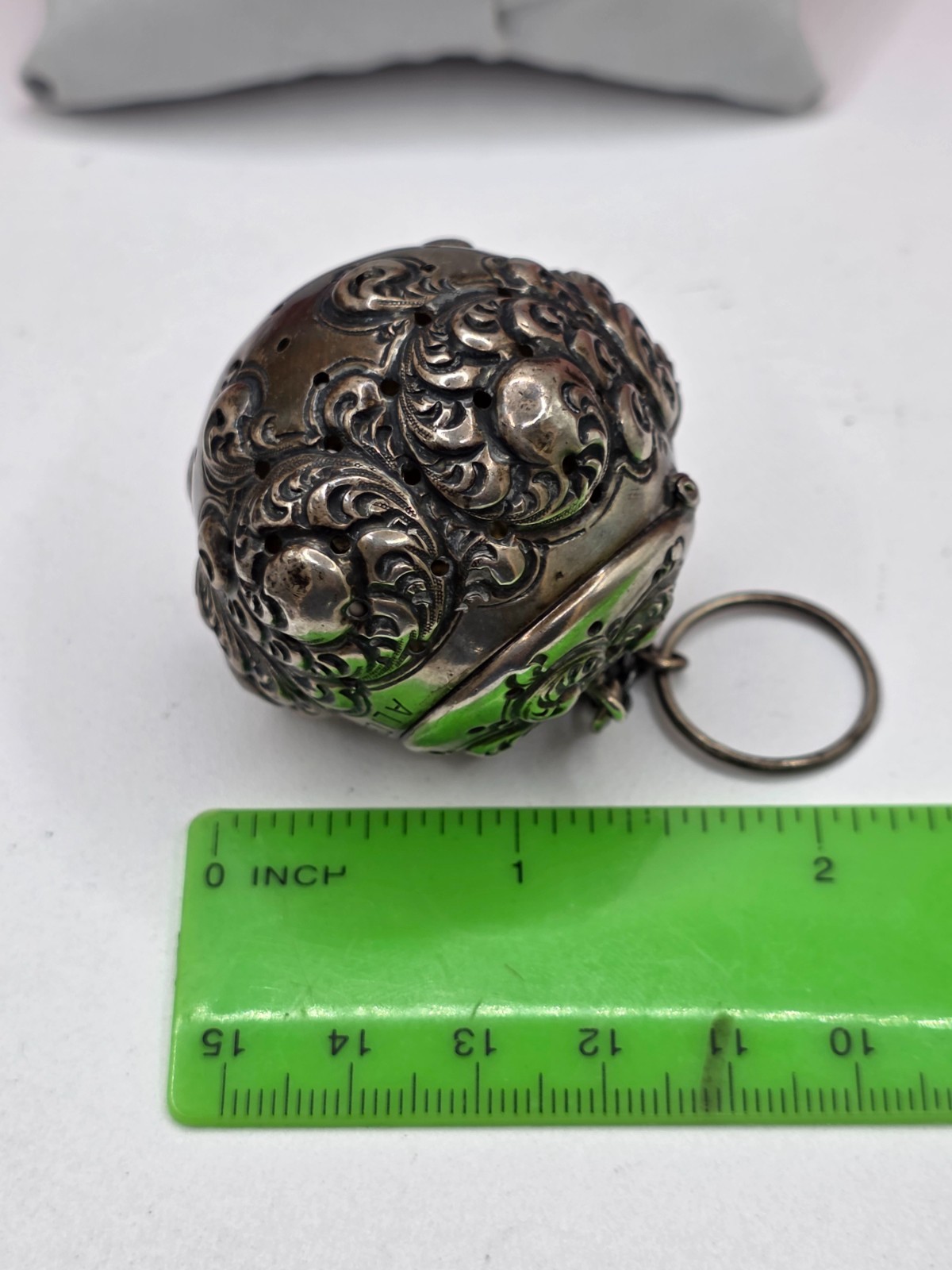 antique Victorian Sterling silver Gorham T Ball infuser