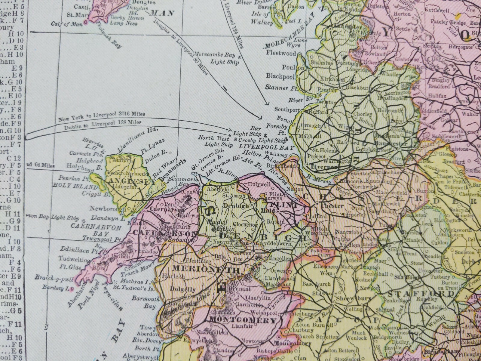 Vintage 1900 ENGLAND WALES Map 11″x14″ ~ Old Antique Original UNITED KINGDOM