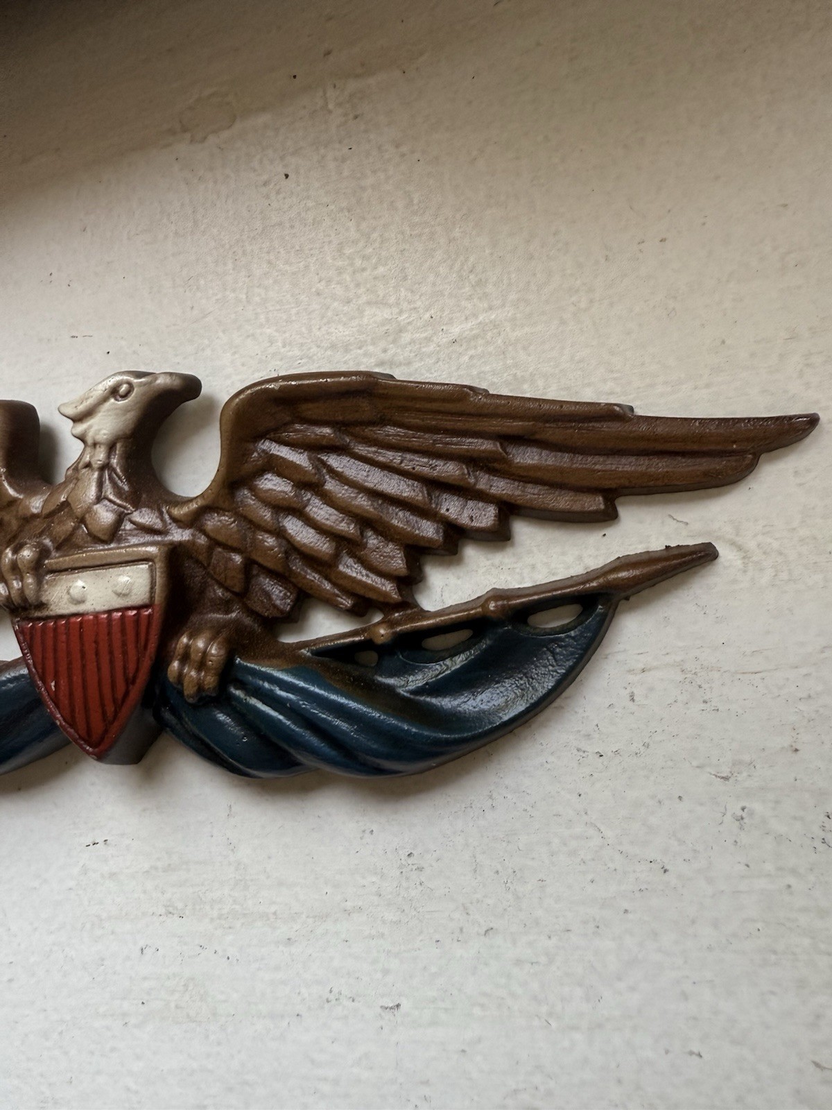 Sexton Patriotic American Eagle Shield Aluminum Wall Plaque 8” vintage USA July4