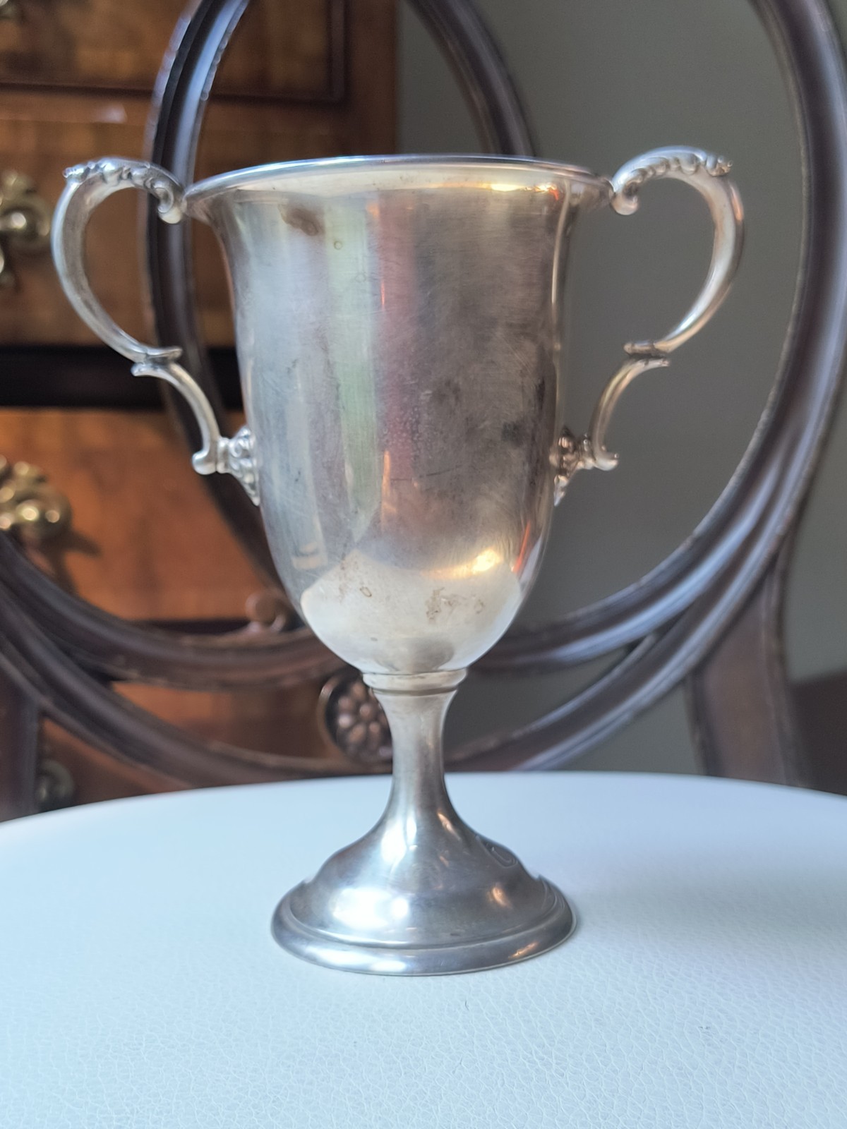 Antique VTG Sterling Silver 925 Double Handled Goblet Trophy Unbranded 202g
