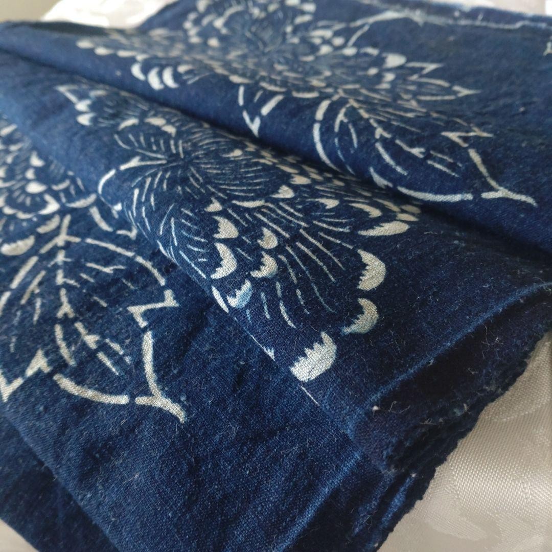 Fabric Indigo Dyed Cotton Patchwork Textile №751 Handmade Vintage Rare