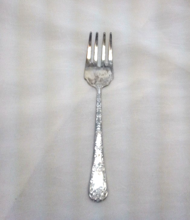 Enchanted Rose Large Serving Fork Wm Rogers Vintage Silver plated Flatware