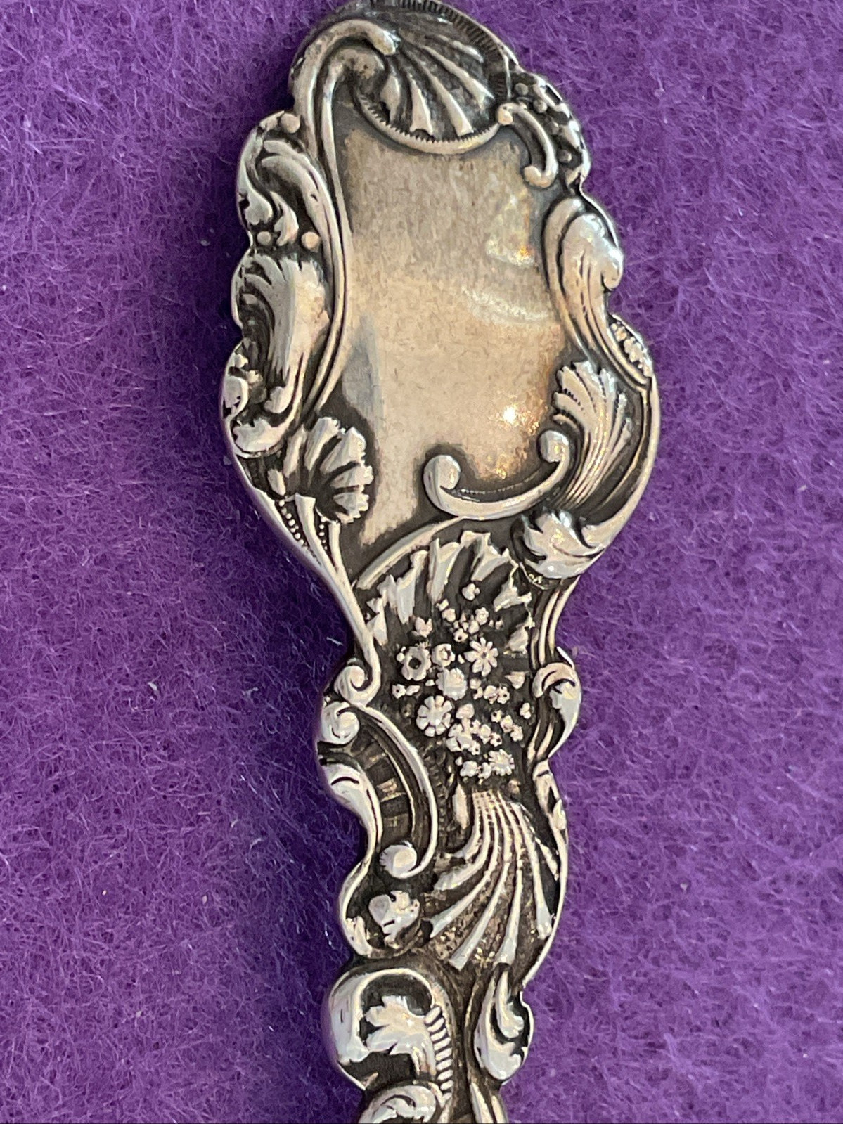 Gorham Versailles Lady & Cherub 5.2″ Sterling Souvenir Spoon Jersey City NJ 16g