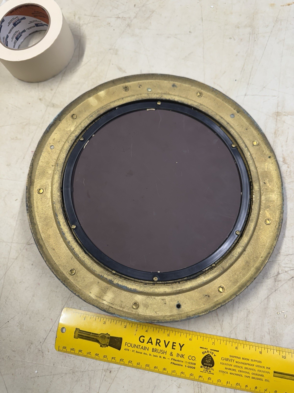 12” Brass Ship Porthole Design Window Mirror For Bathroom Decorative Decor