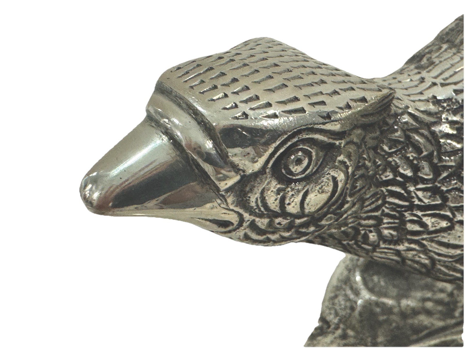 Pair Antique Victorian Silver Plated Bronze Pheasants Table Ornaments/Sculptures