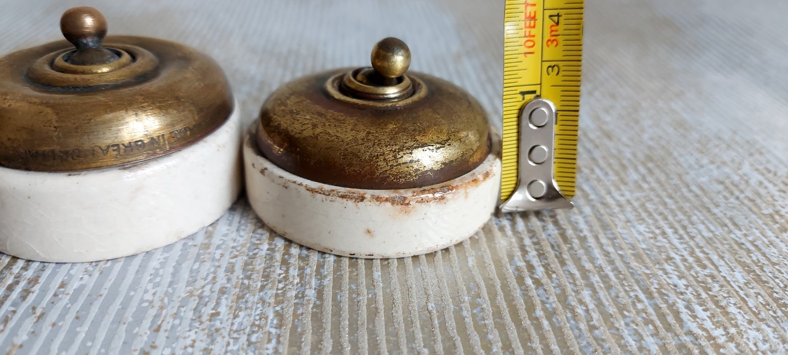 3 ANTIQUE ART DECO PORCELAIN BRASS DOLLY LIGHT SWITCHES CRABTREE & OTHERS JOBLOT