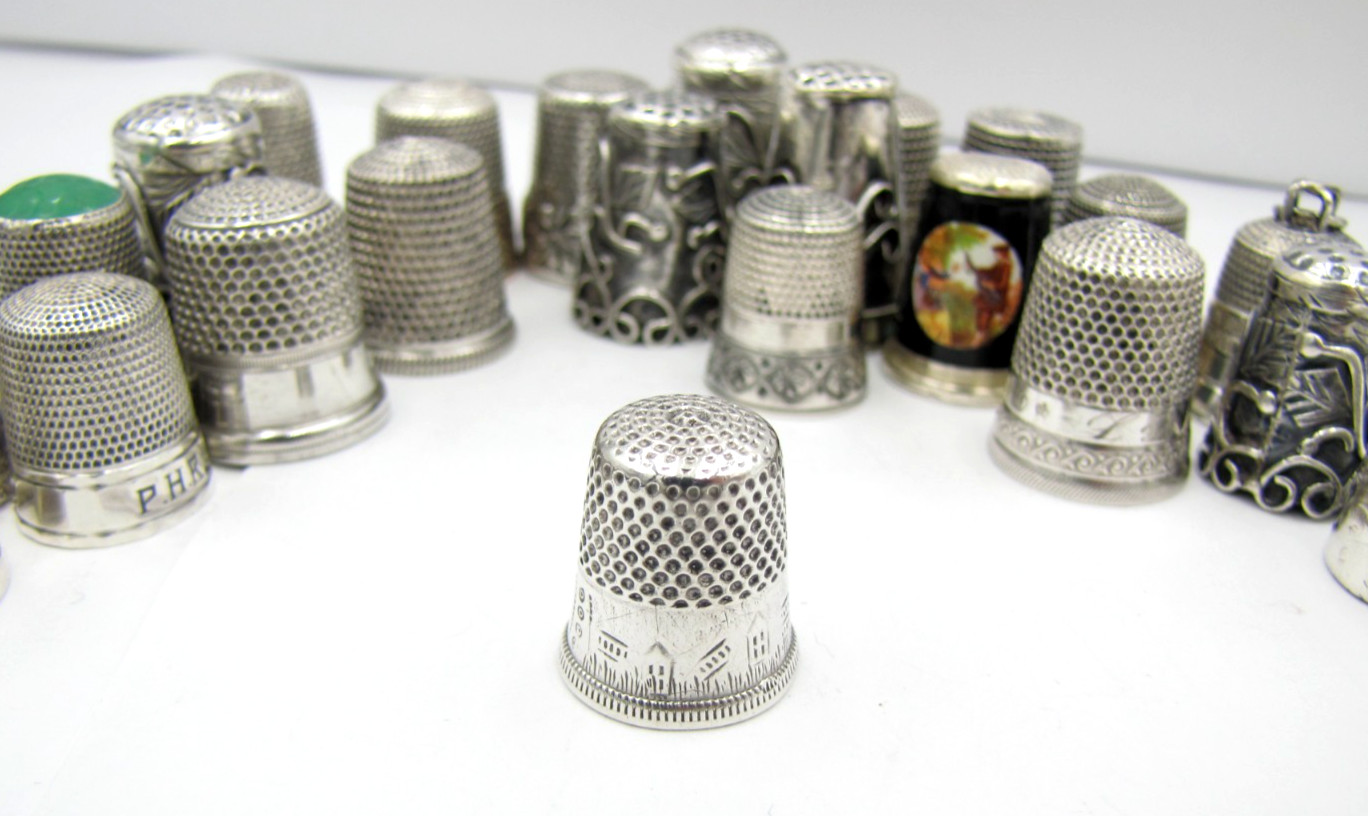 Size6 Sterling Silver Thimble No Holes-Dents Vintage Antique 19th Century Etched
