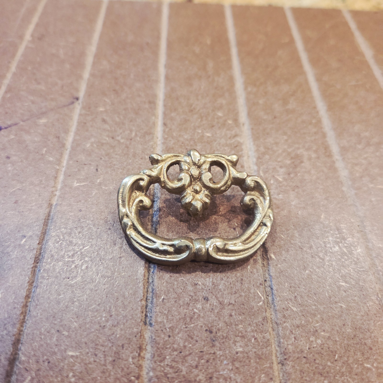 vintage brass 1.5 inch fixed ring pull furniture drawers
