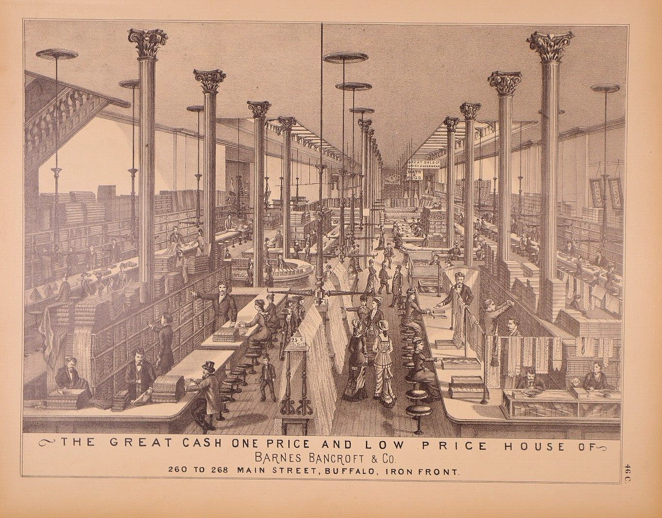 1880 Atlas Print ~ BARNES, BANCROFT & Co., MAIN St., BUFFALO, NEW YORK (14×17)