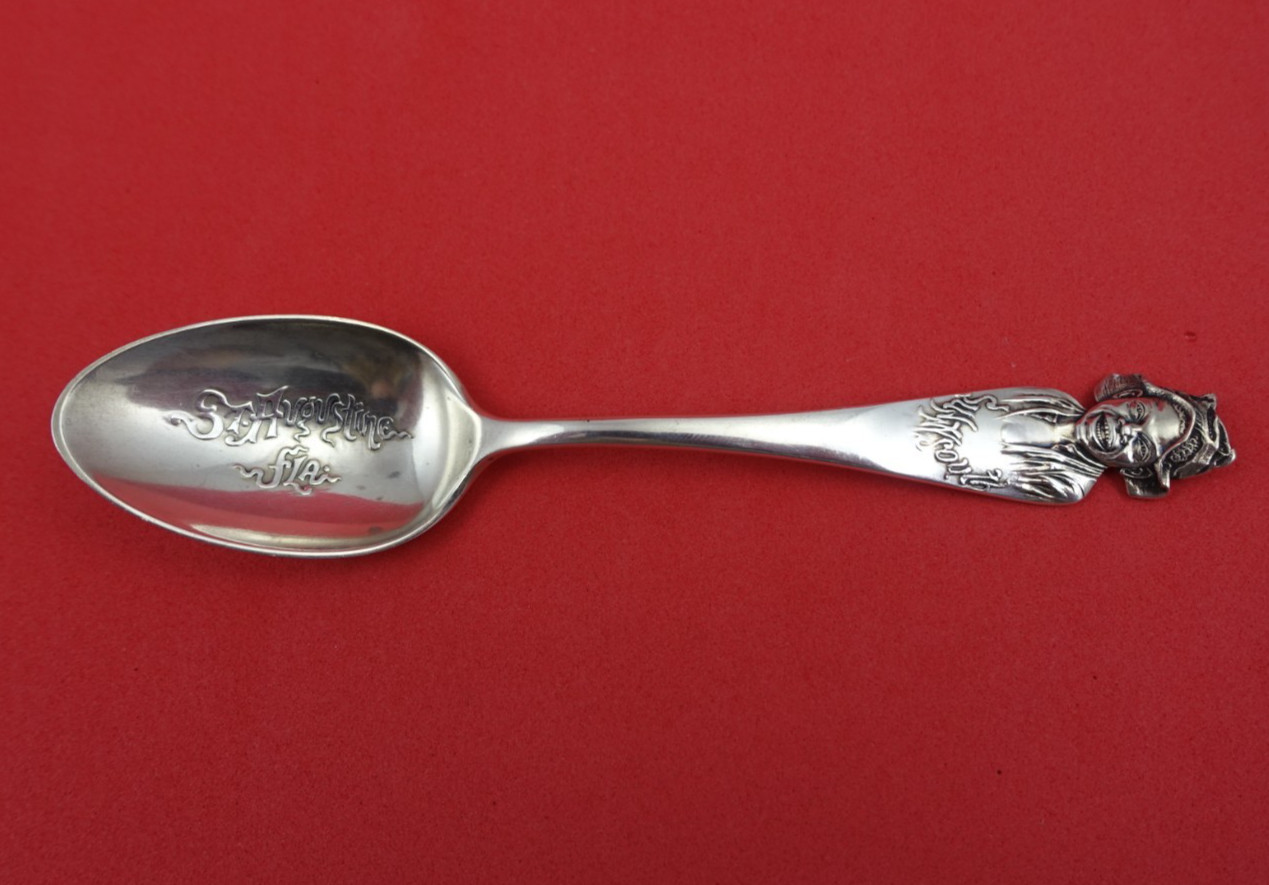 Sunny South by Shiebler Sterling Souvenir Spoon “St. Augustine FLA” 5 1/4″