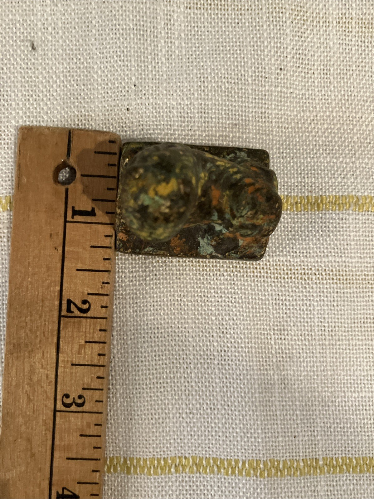 Chinese South East Asian Seal Gold Opium Weight Tiger Foo Dog