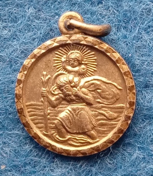 Vintage George Jensen St. Christopher Silver Pendant 1.5g PB3-600