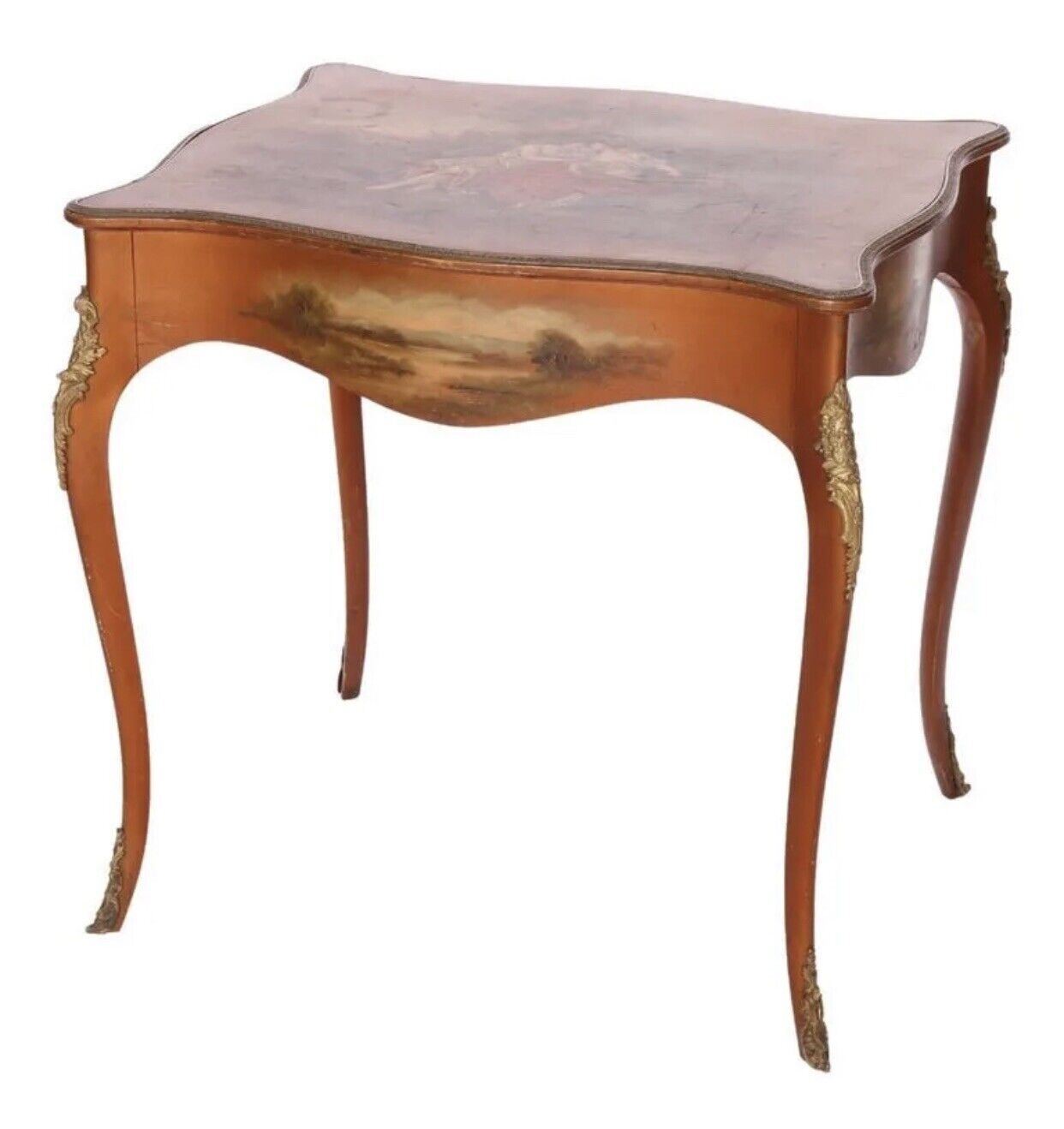 Antique Vernis Martin Style Paint Decorated Table with Bronze Ormolu Mounts