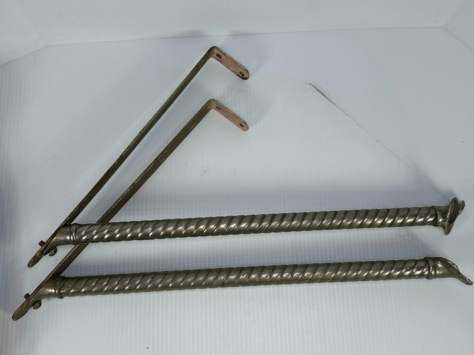 Antique Victorian Wall Sink Shelf Brackets Claw Foot Supports Chrome As Found