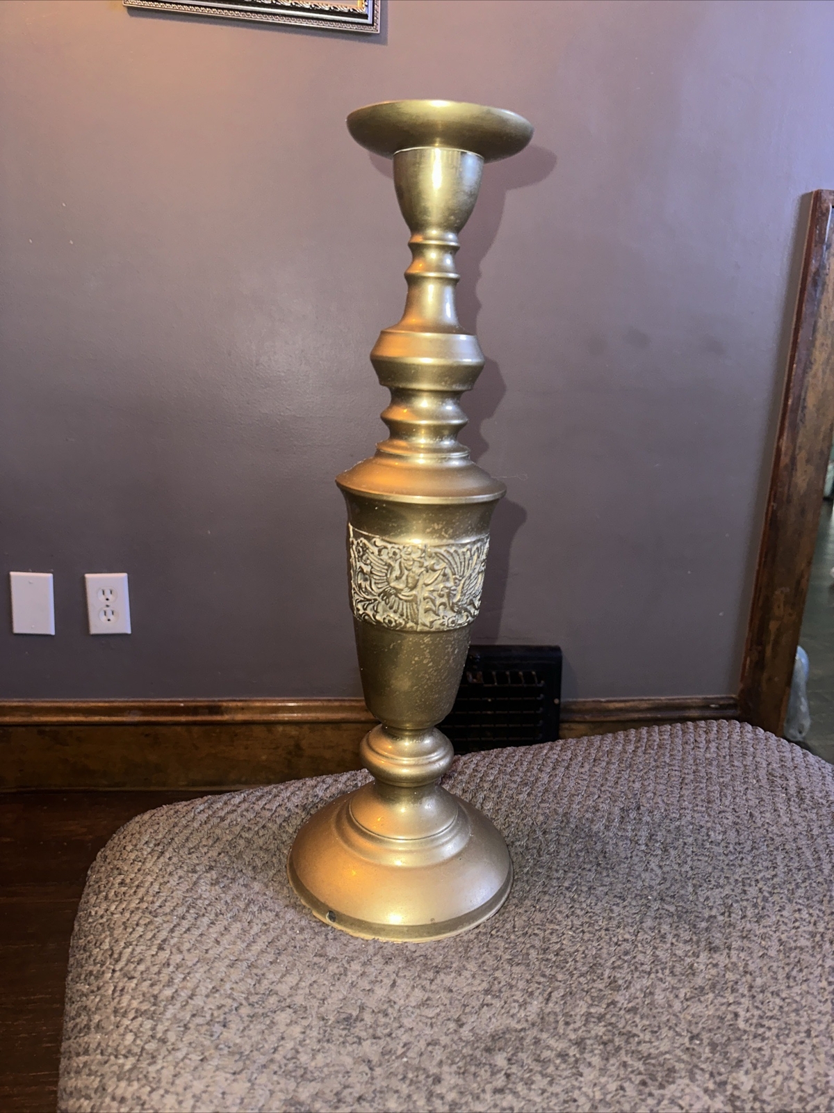 Vintage Brass Incense Holder and Oil Lamp 18.5″ tall Phoenix Ancient Bird Design