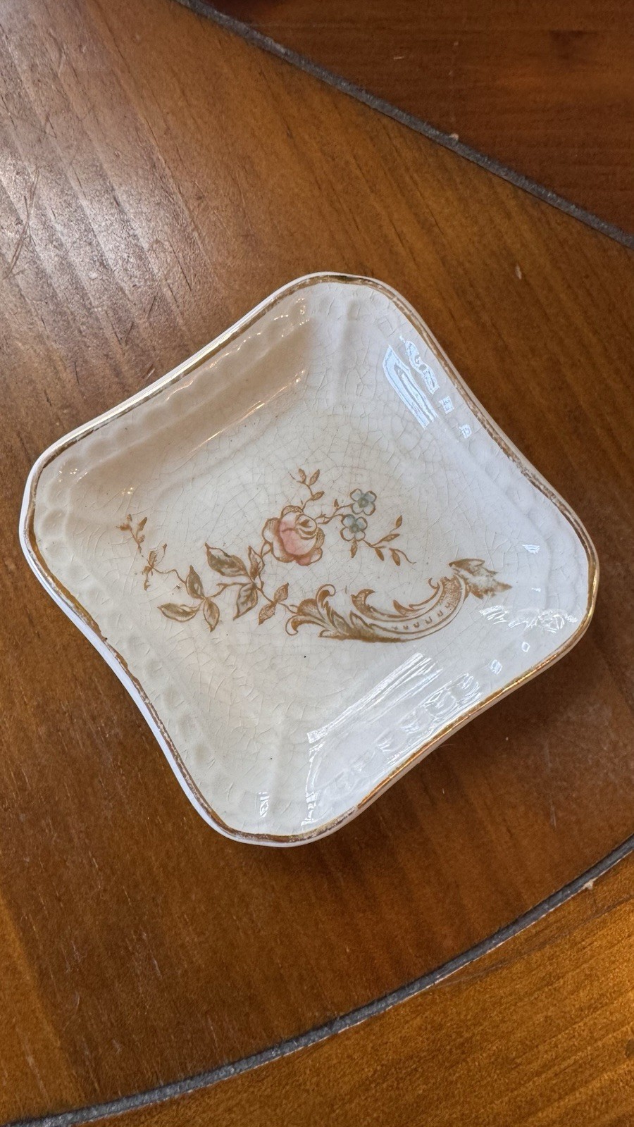 Antique John Maddock & Sons Royal Vitreous England Floral Gilt Dish c.1905