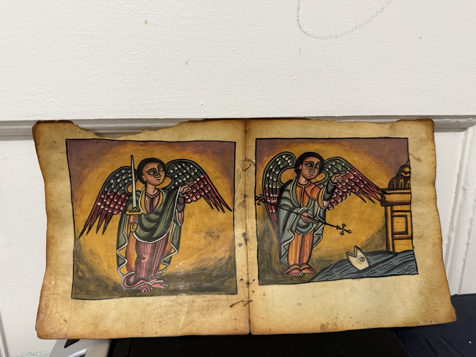 Antique Ethiopian Bible Leaves–Handwritten Ge’ez Manuscript Parchment