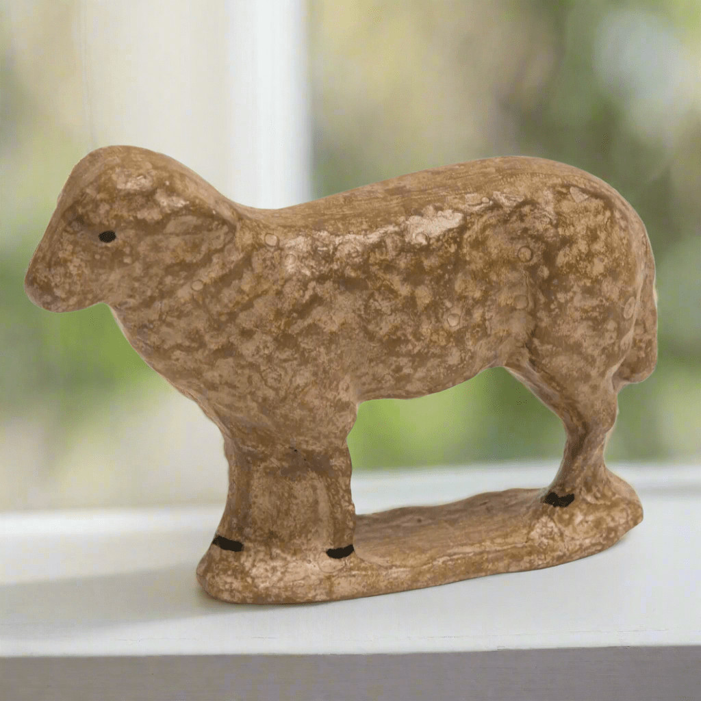 Primitive Country Reproduction Vintage Look 4.5″ Resin Sheep Figurine