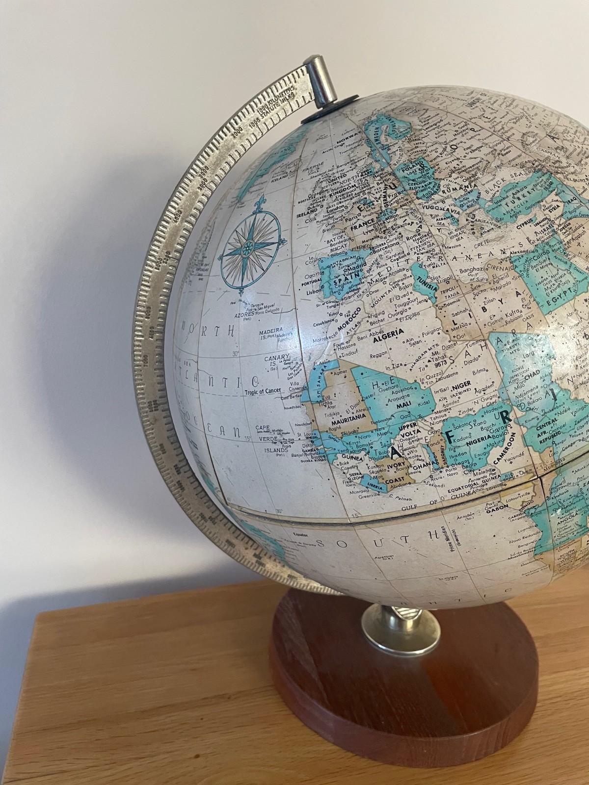 Vintage Replogle 12″ World Globe Chicago Ill. USA Scan-Globe World Classic Serie