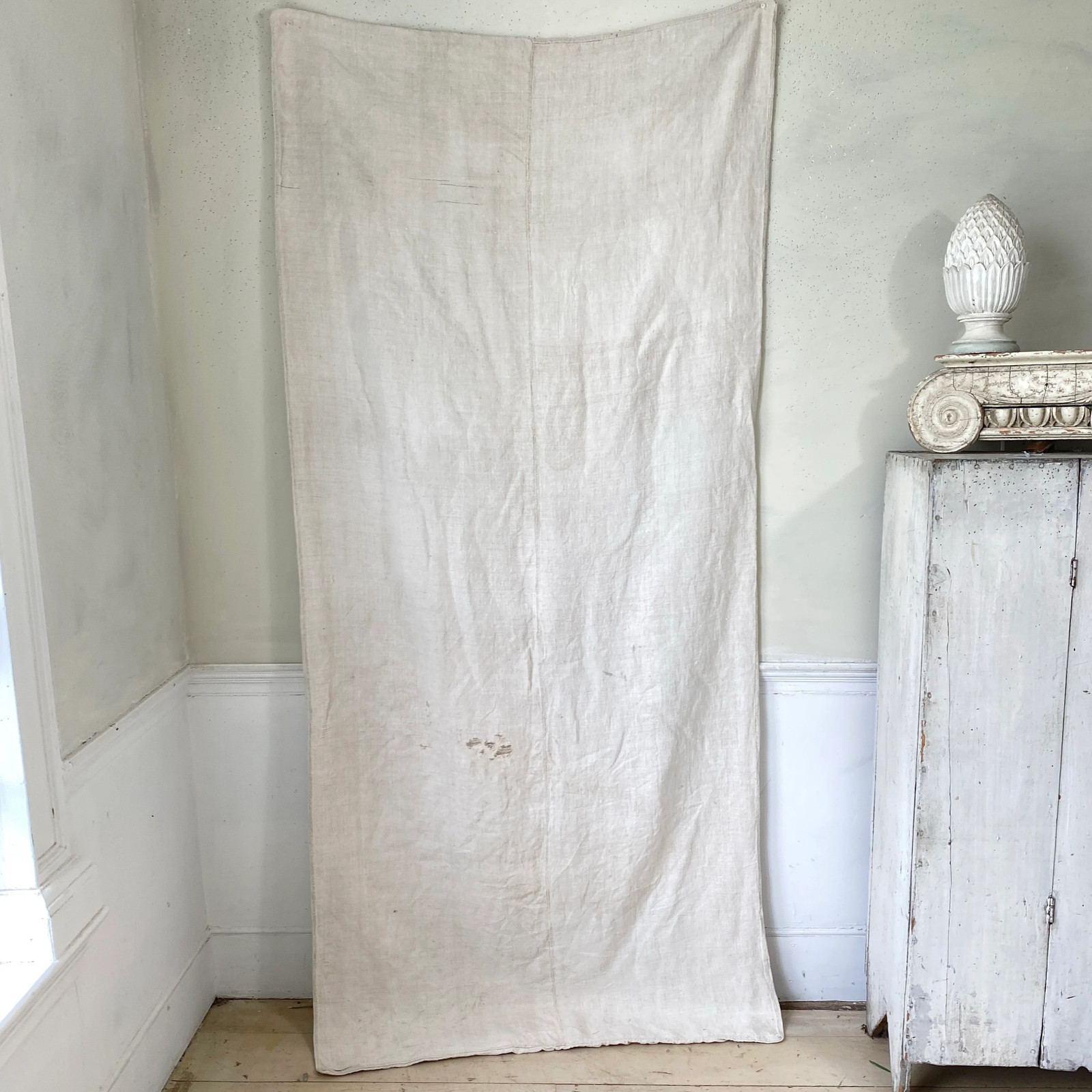 Homespun organic hemp textile bedding piece HEAVY upholstery fabric material