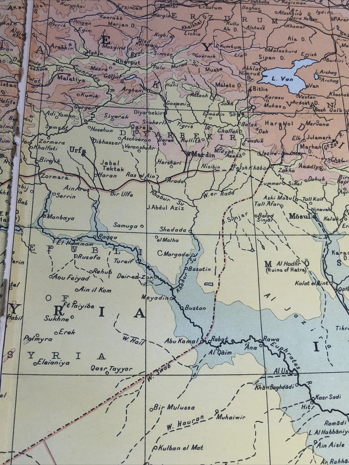 1943: Map The Near East Physical Larger Than A3 Original Vintage Print 48/49