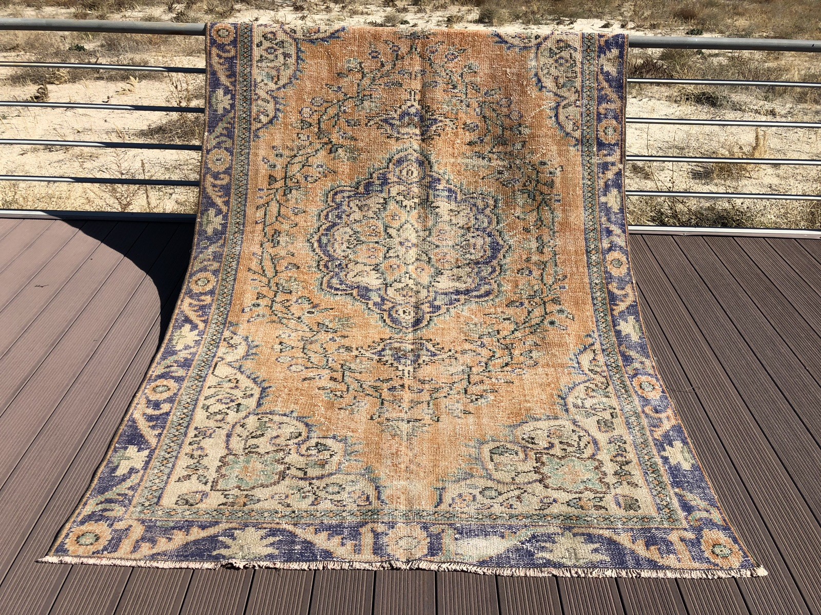 Vintage Bohemian 1960-1970’s Wool Pile Isparta Rug 6′ x 9′