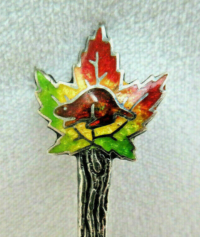 Sterling Silver & Enamel Demitasse Spoon Saskatoon, Canada