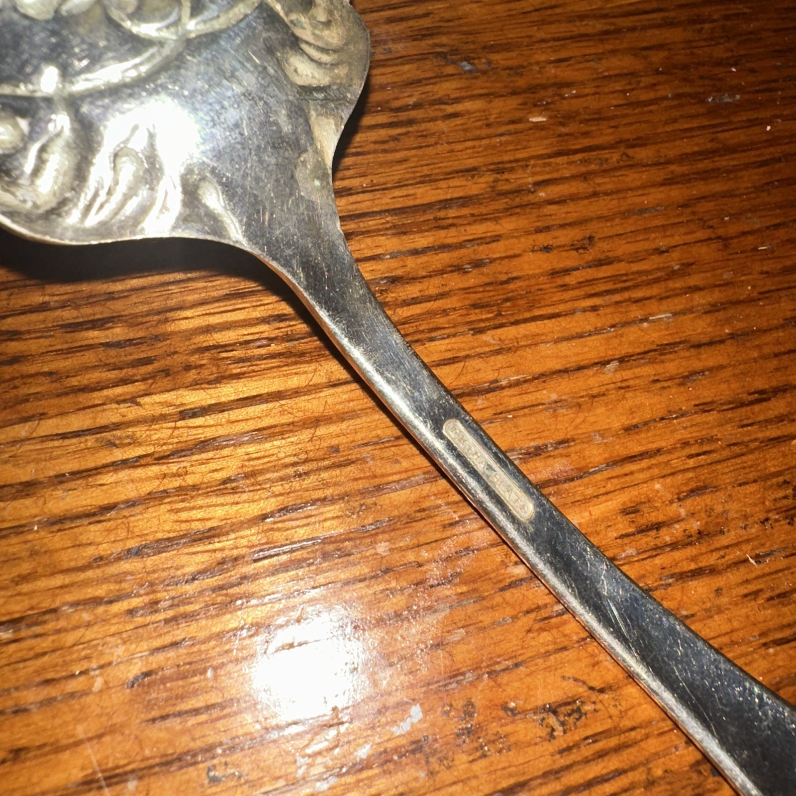 Beaded Oneida Pattern Niagara Falls Silver Co. Extra Played Serving Spoon