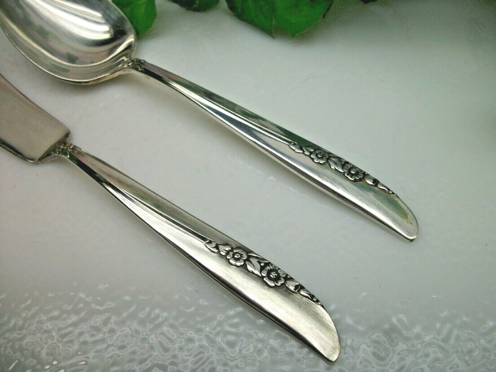 Oneida Rogers LILAC TIME Silverplate Master Butter Knife & Sugar Spoon 1957