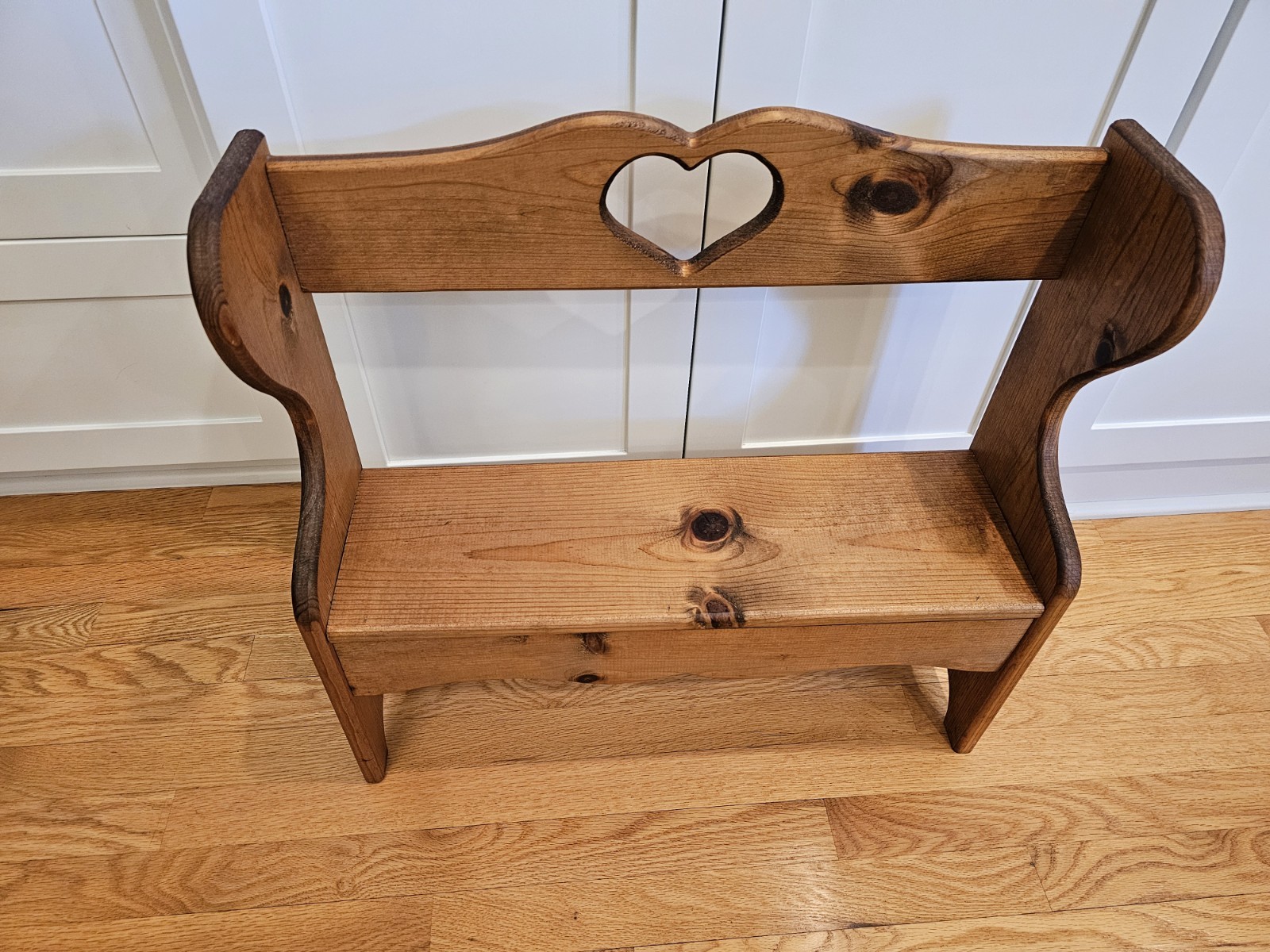 Wooden Heart Bench Cottagecore Farmhouse Display 23 1/2(long)x22(tall)x7 1/4