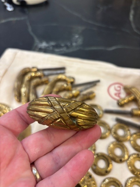 Vintage Solid Brass Door Hardware – 30 Pieces, Italian ~1960s – Sherle Wagner?