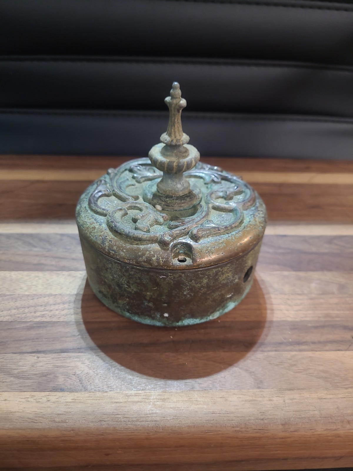 Keeler Brass Company Vintage Ornate Outlet Cover Insense Holder MCM Patina Cool